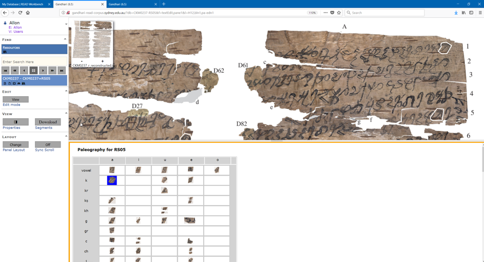 Palaeography Viewer/Editor (VE) – READ Features